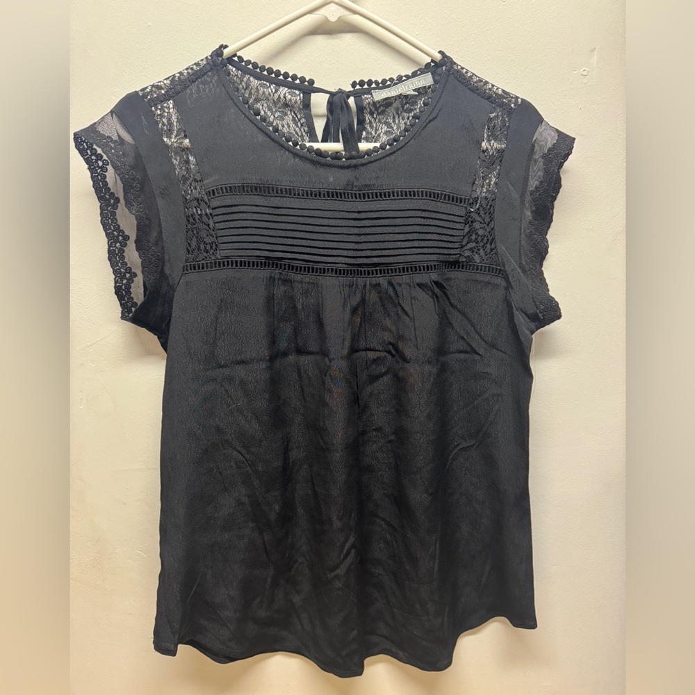 Daniel Rainn Black Lace Blouse M NWT